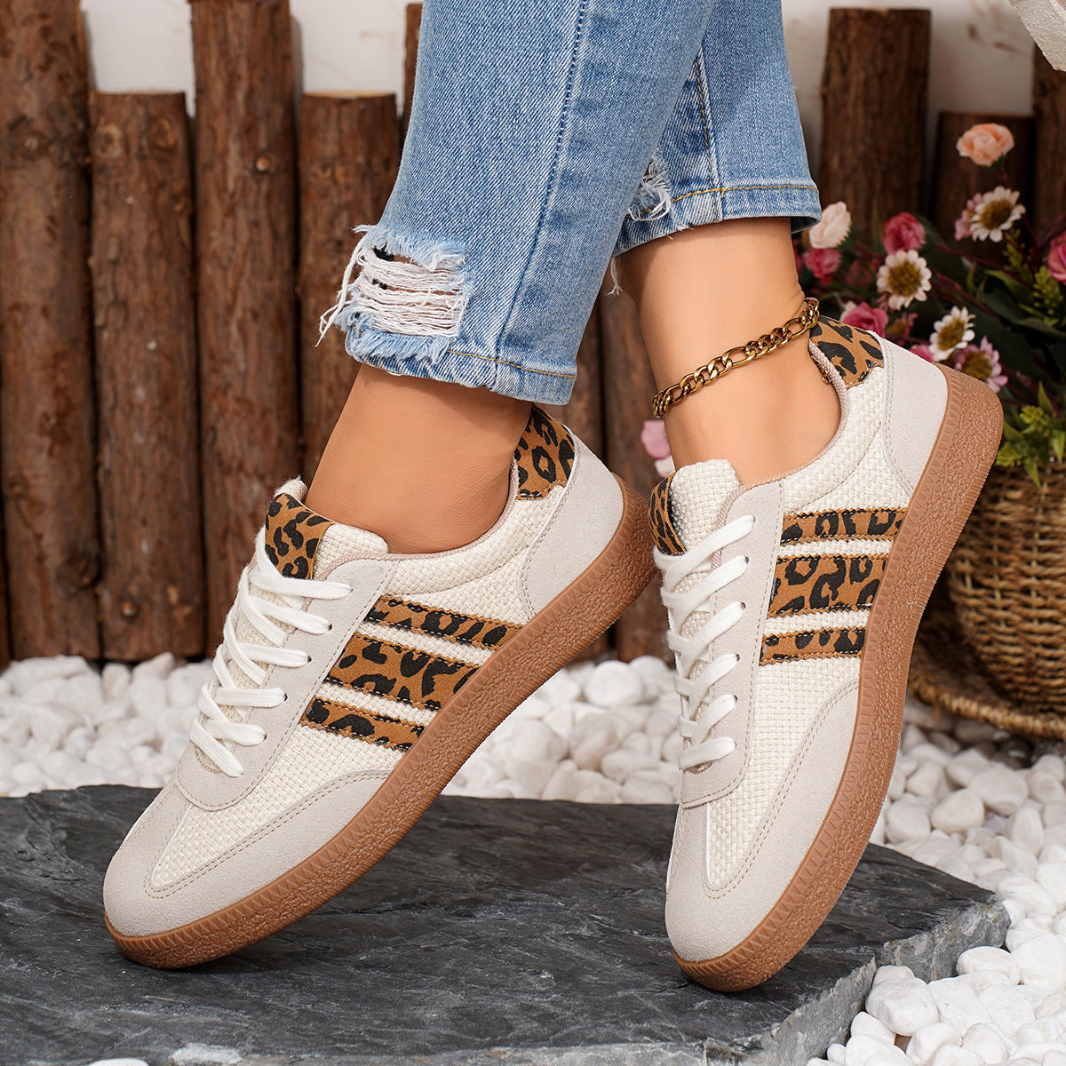 Women's Leopard Print Sneakers