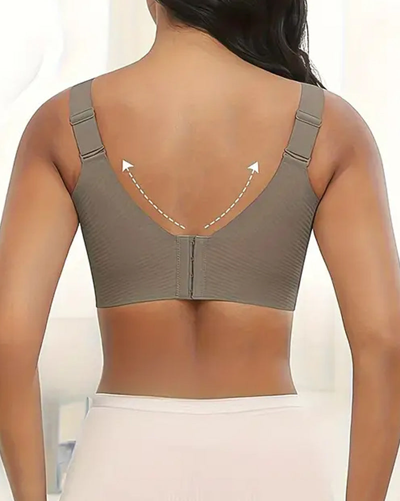 Women's Solid Color Four Rows Adjustable Wireless Bras