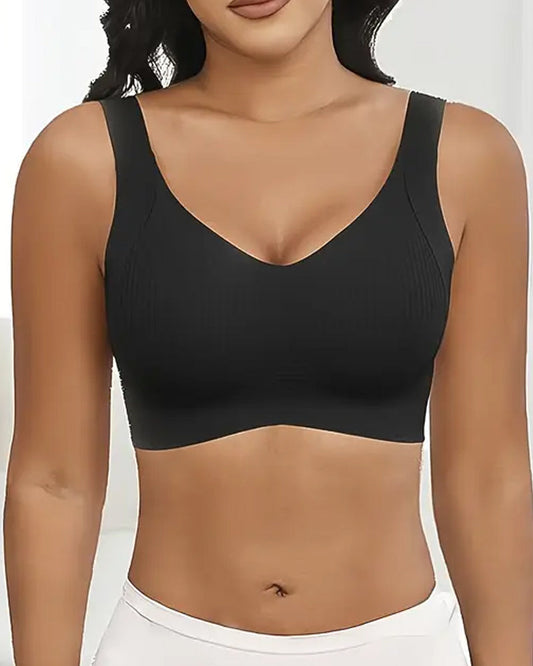 Women's Solid Color Four Rows Adjustable Wireless Bras