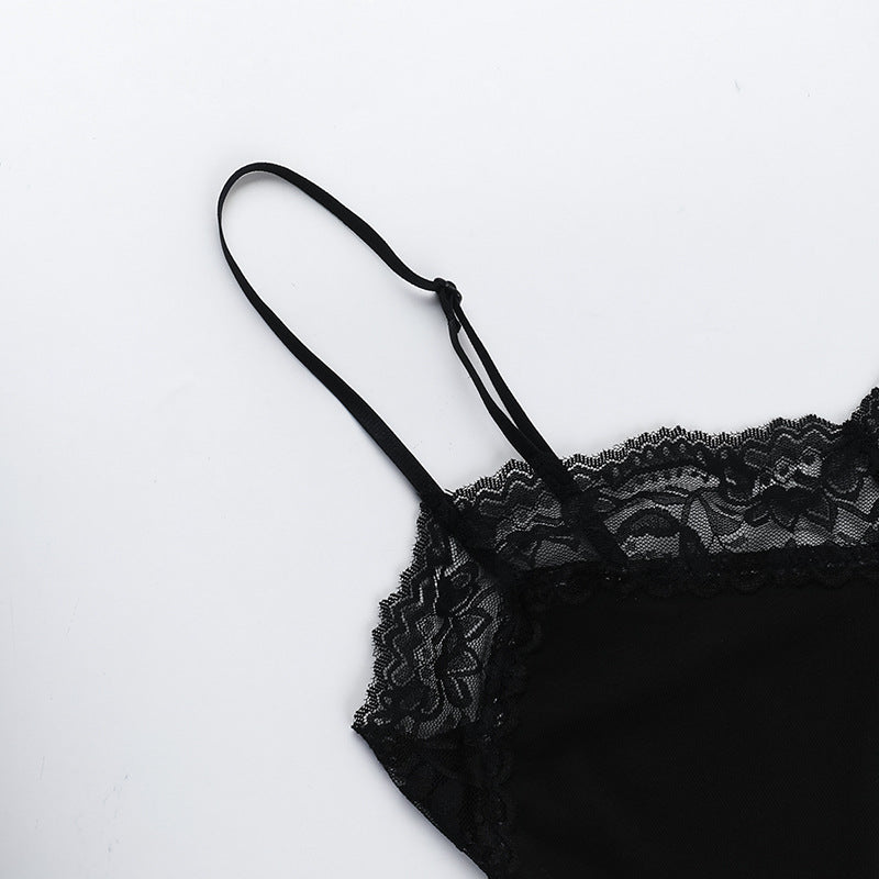 Black Skull Lace Bodycon Mini Dress