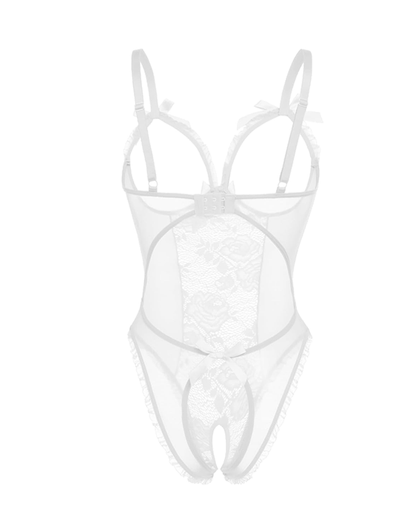 Floral Lace Mesh Cutout Teddy