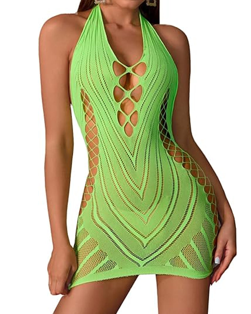 Deep V Hollow Knit Nightdress