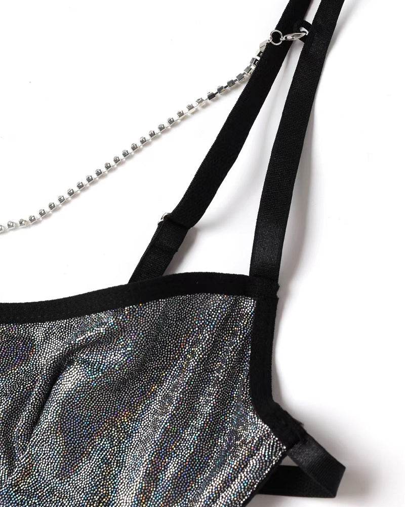 Sexy Rhinestones Chain Fun Lingerie Set