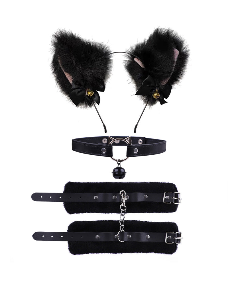 Maid Cosplay Bell Collar & Tail Accessory Set