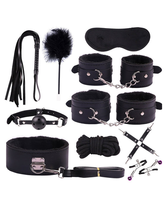 10-Piece Plush Leather Bondage Set