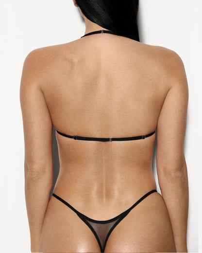 Sexy Mesh Hollow Halterneck Bodysuit