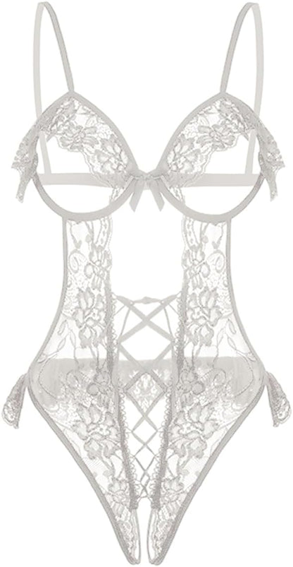 Sexy Women’s Lace Babydoll – Halter Lingerie Nightwear, Open Back & Erotic Sleepwear