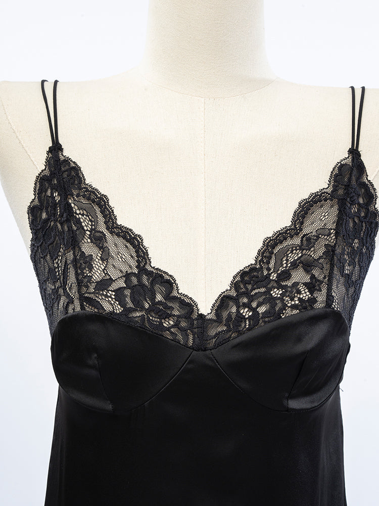 Soft Satin Lace Slip Dress