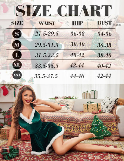Christmas Lingerie Santa Babydoll Dress