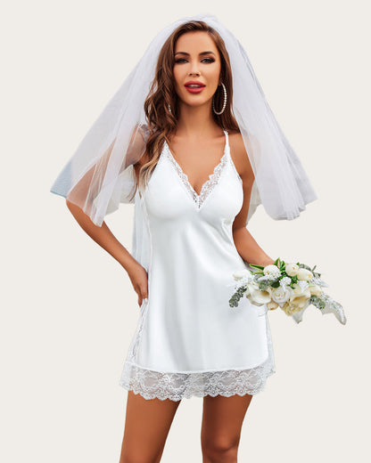 Satin Lace Full Slips Sleepwear