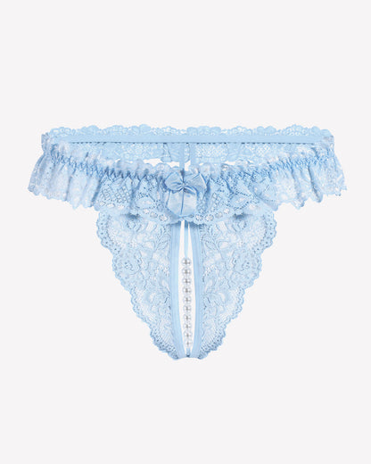 Lace Low Waist Thongs with Pearls Ball