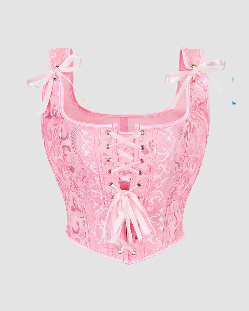 1950s 13 Boned Cotton Lace-Up Corset