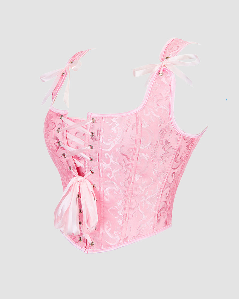 1950s 13 Boned Cotton Lace-Up Corset