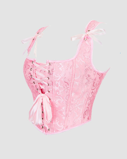 1950s 13 Boned Cotton Lace-Up Corset