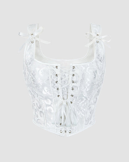 1950s 13 Boned Cotton Lace-Up Corset
