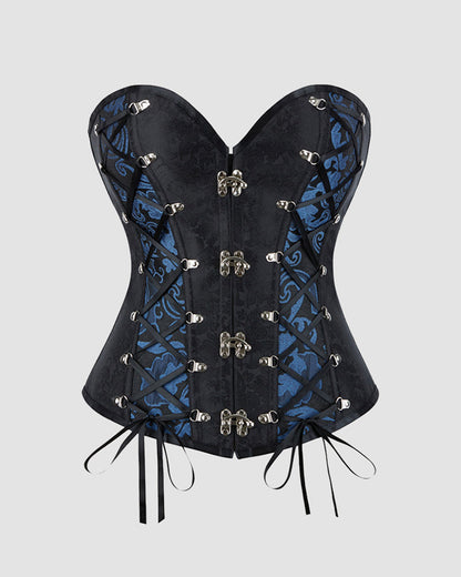 1980s 12 Boned Cotton Gothic Corset