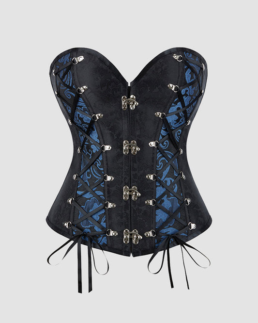1980s 12 Boned Cotton Gothic Corset
