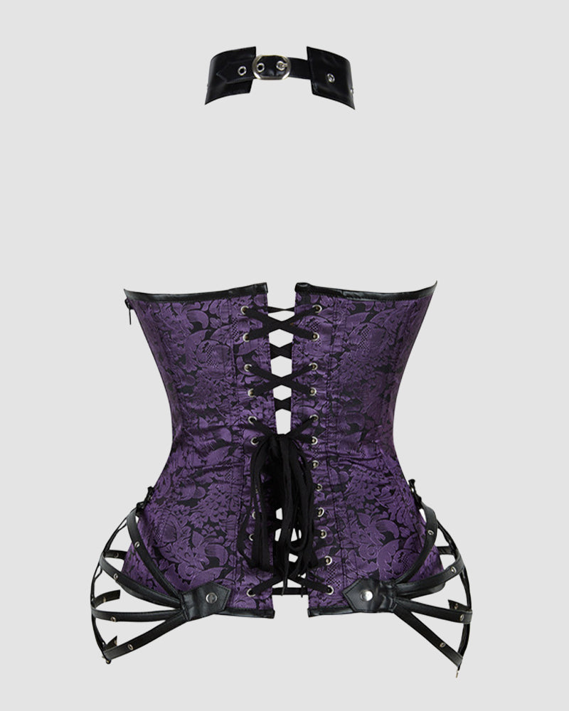 1980s 11 Boned Cotton Side Zipper Corset