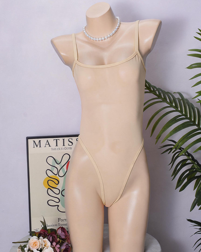 Women's Sheer Mesh Bodysuit – Sexy High-Cut Lingerie