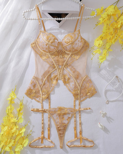 Cross Waist Corsets Lingerie Sets