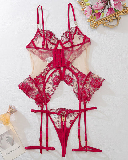 Cross Waist Corsets Lingerie Sets
