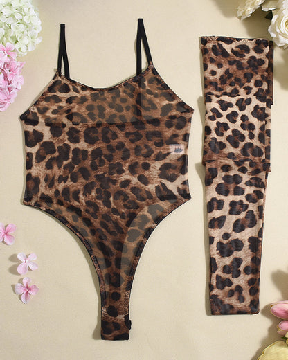 Mesh Sheer Bodysuits with Stockings