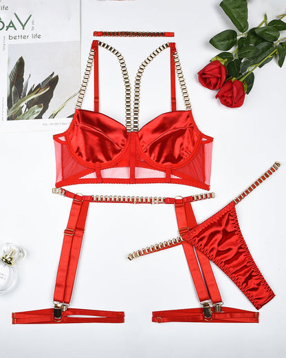 Choker Push Up Garter Belts Lingerie Set