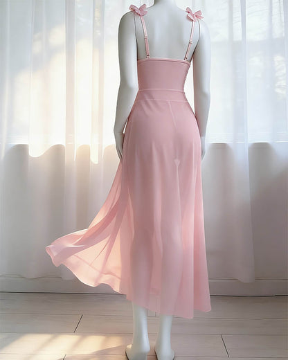 Floral Lace Sheer Mesh Maxi Skirt & Thong Set