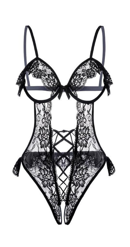 Sexy Women’s Lace Babydoll – Halter Lingerie Nightwear, Open Back & Erotic Sleepwear